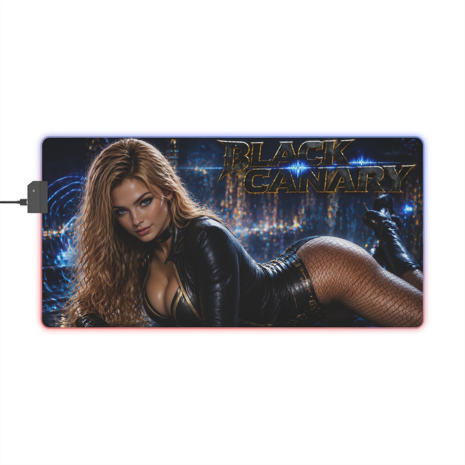 Black Canary Gaming Desk Pad RGB LED Mouse Mat Keyboard Mat PC Gamer Gift