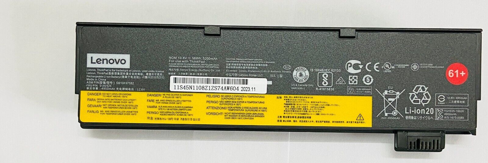 NEW 01AV423 SB10K97580 Battery forLenovo-ThinkPad T470 T480 T570 T580 Series OEM