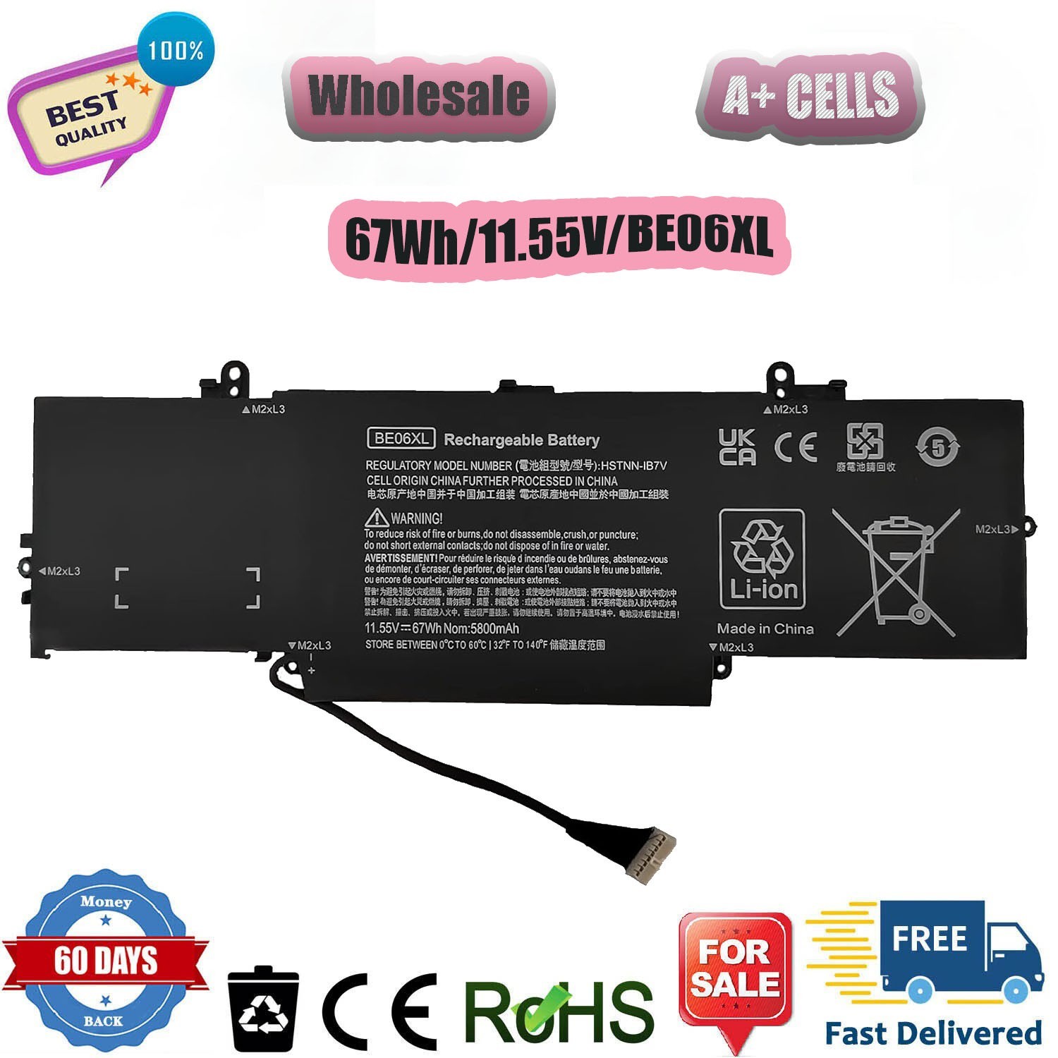 BE06XL Battery For HP Elitebook Folio 1040 G4 HSTNN-IB7V 918045-171 67Wh 11.55V