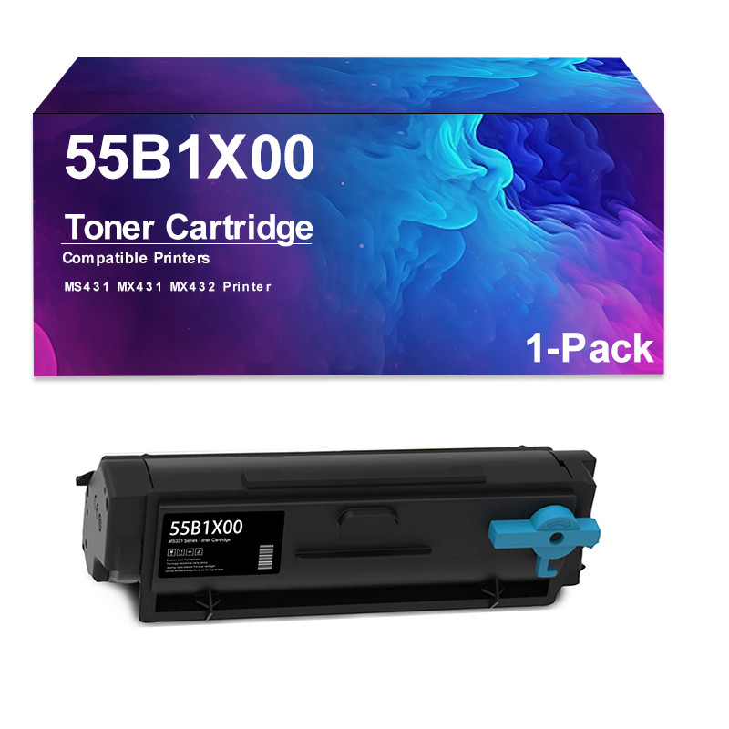 55B1X00 Black Toner Cartridge for MS431 MX431 MX432 Printer 1 Pack