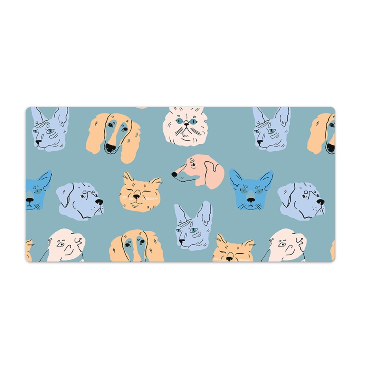 Easy Clean PC Desk Modern Table Mouse Pad Laptop Mat Dogs and cats 120x60