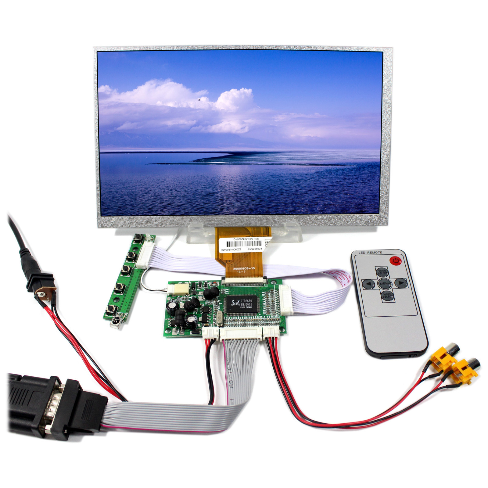 VGA 2AV Reversing LCD Controller Board 9" AT090TN10 AT090TN12 800X480 LCD Screen