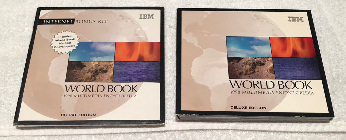 The World Book 1998 Multimedia Encylopedia Deluxe Ed 1998/ Internet Bonus CD Lot