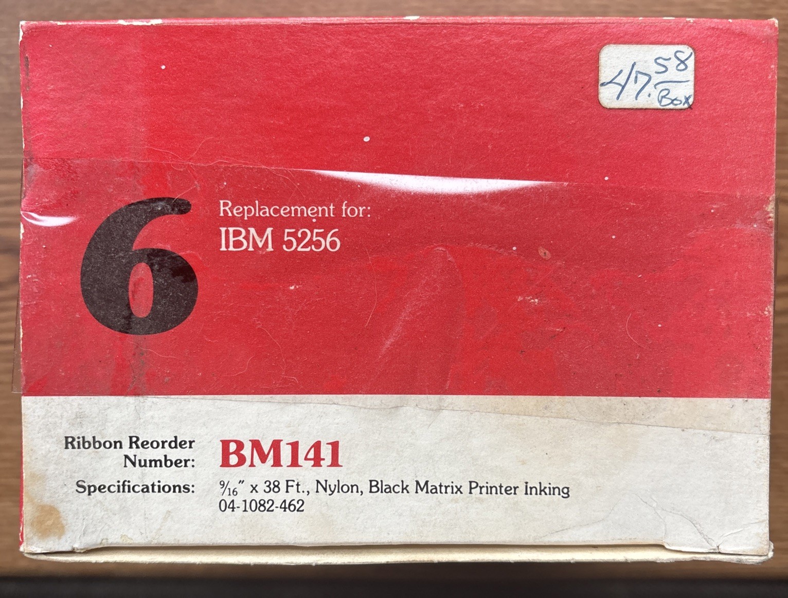 Burroughs Nu-kote Ribbons BM141 Box of  6 Sealed NOS IBM 5256 Black Printer Ink