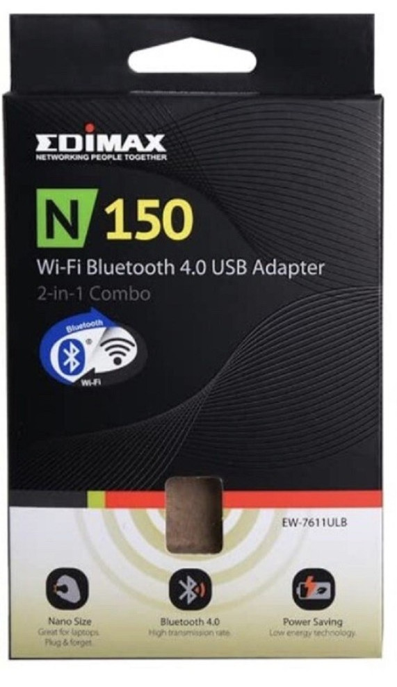 Edimax 2-in-1 Wi-Fi 4 Bluetooth 4.2 USB Adapter EW-7611ULB