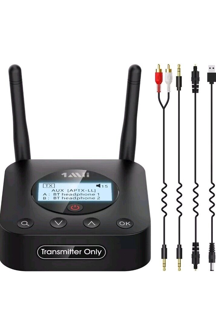 1Mii B06TX Bluetooth 5.2 Transmitter for TV to Wireless Headphones/ Speakers NEW