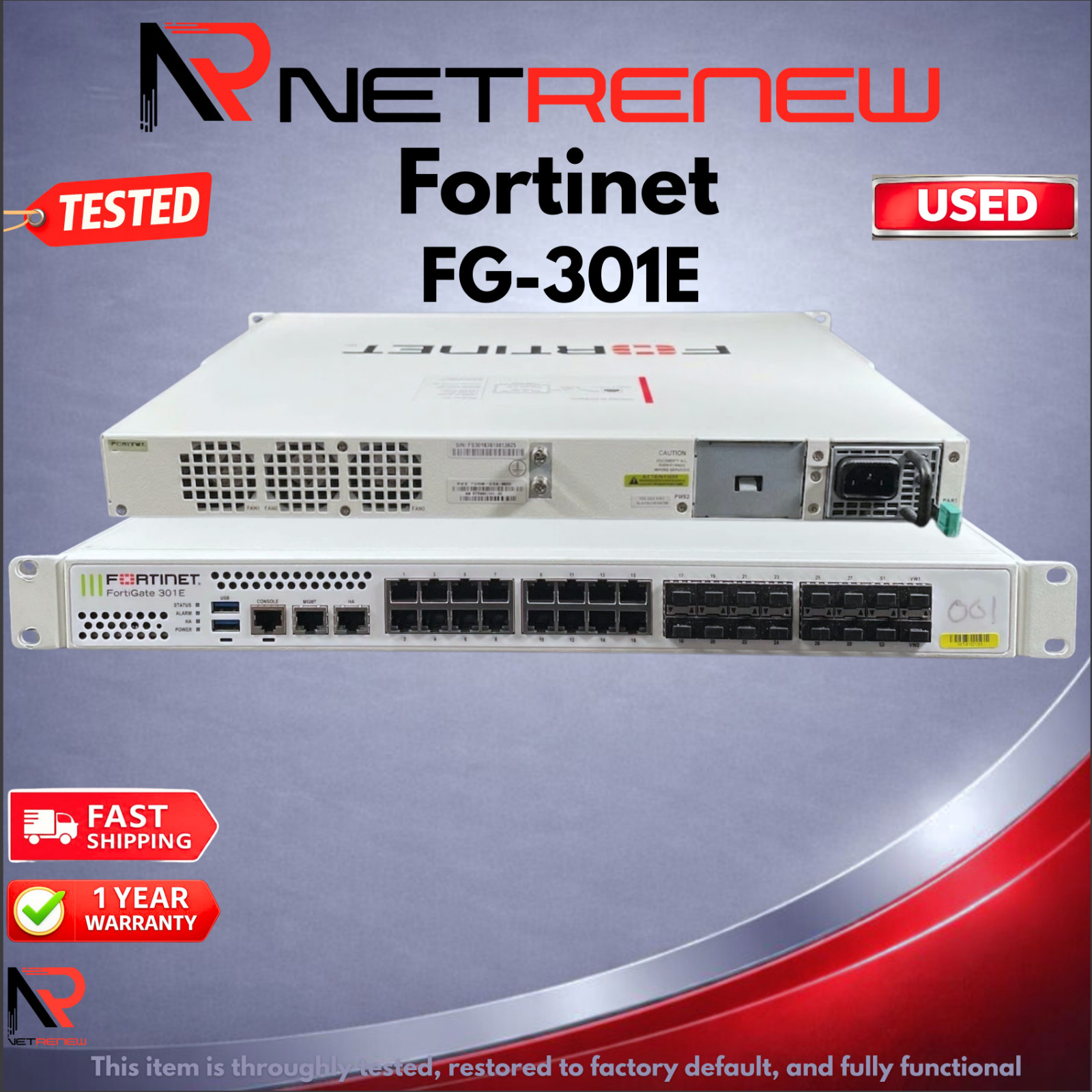 FortiNet FortiGate FG-301E Enterprise Firewall Security  Appliance