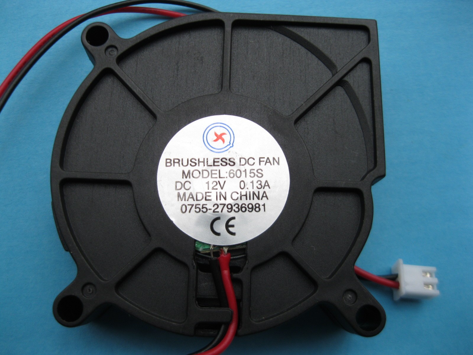 2 pcs Brushless DC Blower Fan 12V 6015S 60x60x15mm 2 Wires Sleeve Bearing New