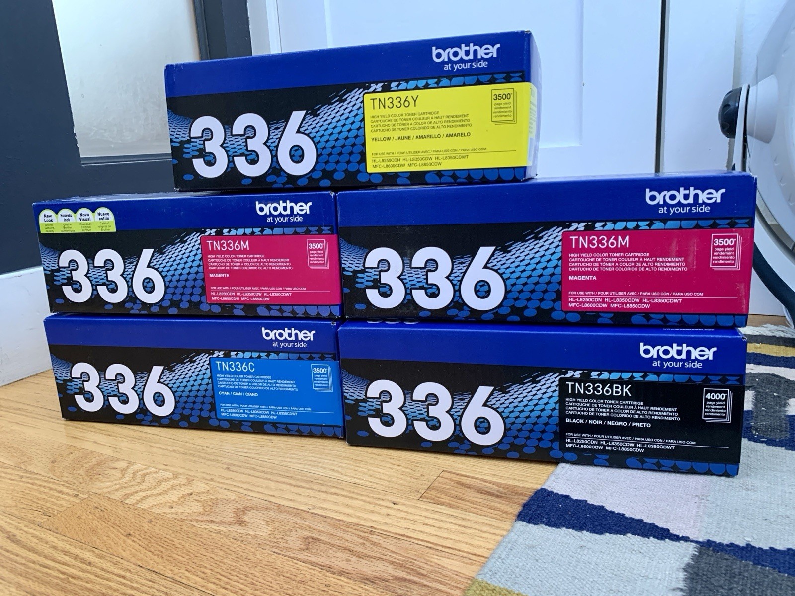 Brother TN336 Genuine OEM High Yield Toner Cartridges 7-Pack CMYK