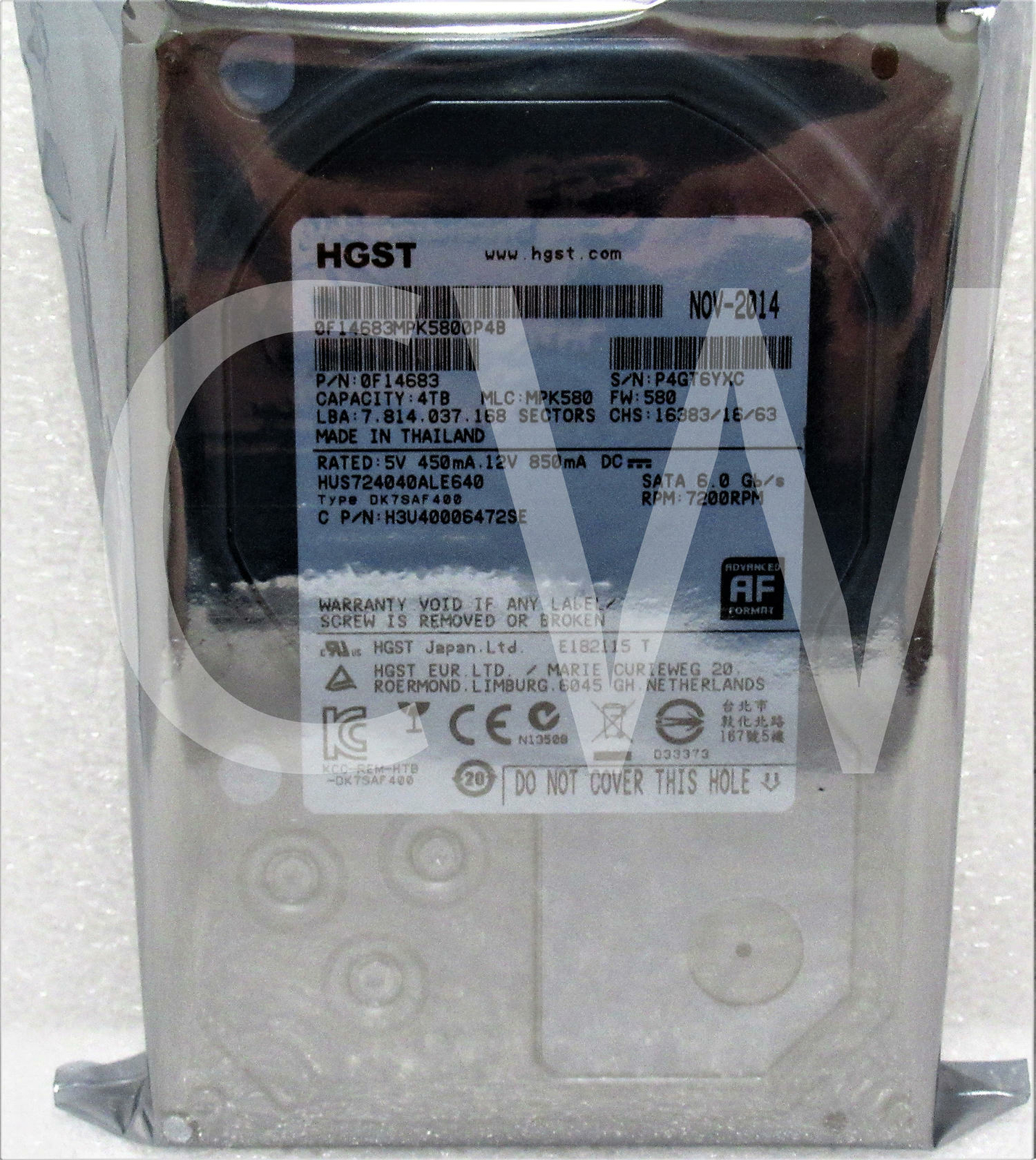 HUS724040ALE640 0F14683 Hitachi 4TB 7200RPM 6Gb/s 3.5" SATA HDD Hard Drive