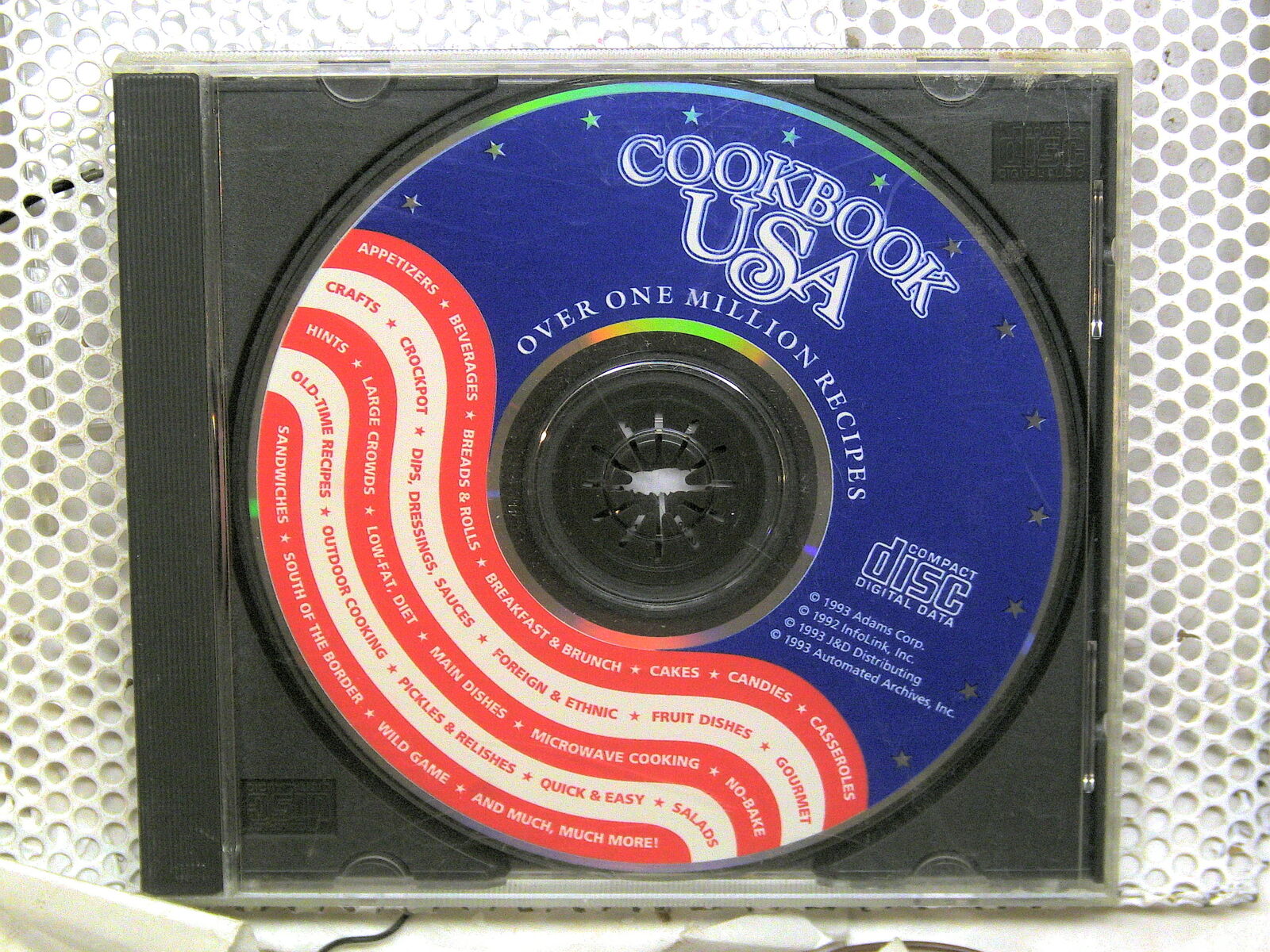 VINTAGE Cookbook USA CD over 1 million recipes Rare 1993 CD-ROM CD Only RARE