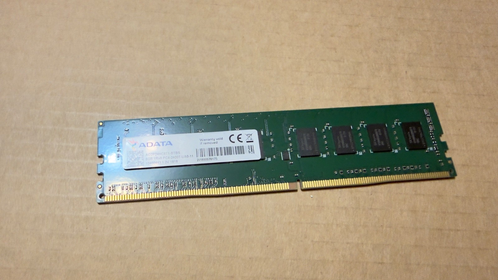 ADATA 8GB 1Rx8 PC4-2400T UA0-11 DESKTOP RAM MEMORY Module AO2P24HC8T1-BTBS