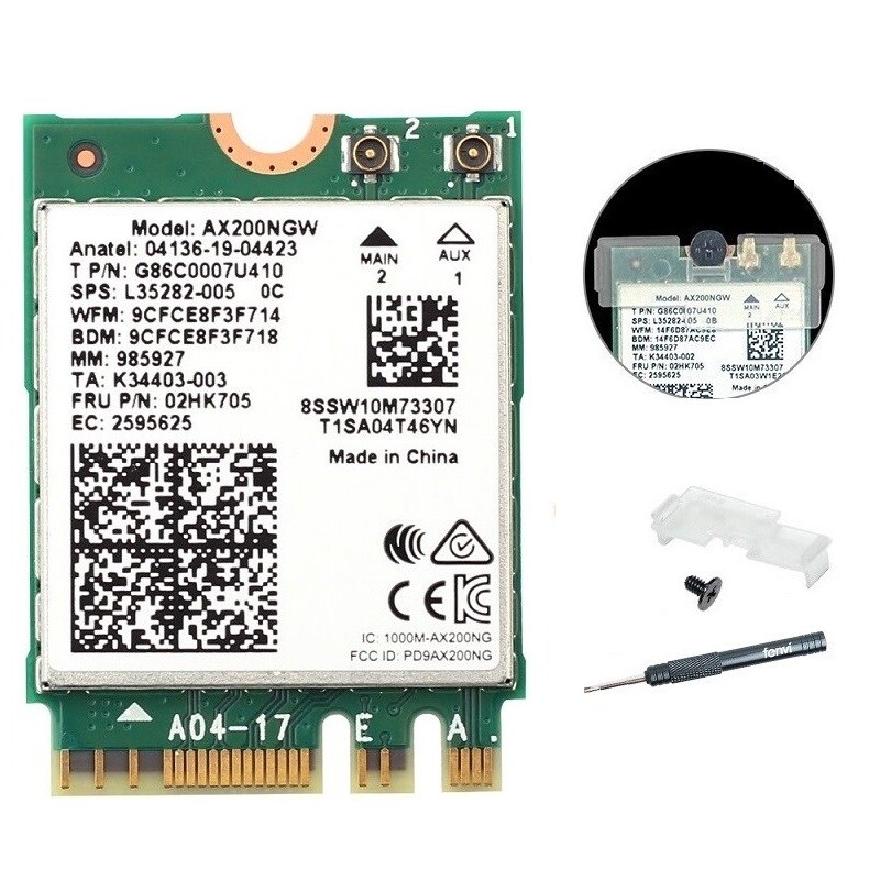 WiFi 6 AX200 M.2 NGFF Wireless Card Intel AX200NGW Dual Band BT 5.2 Network Card