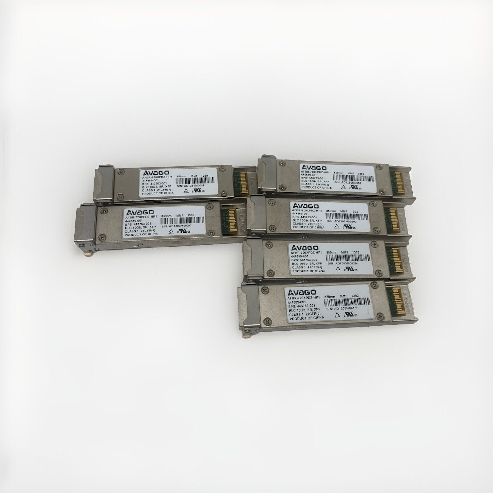 Lot of 6 AVAGO AFBR-720XPDZ-HP1 10Gb XFP Transceivers • 850nm MMF SR
