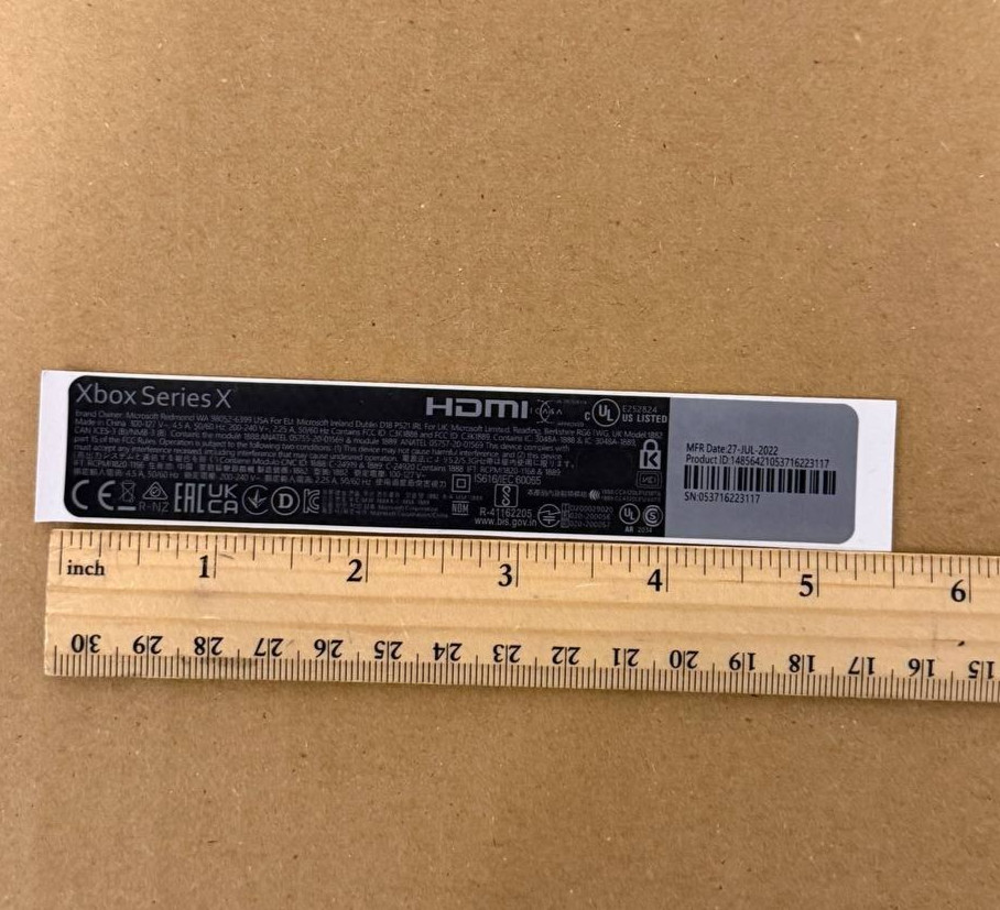 1 Pc fits  Xbox X / S Series Console Sticker Label Replacement