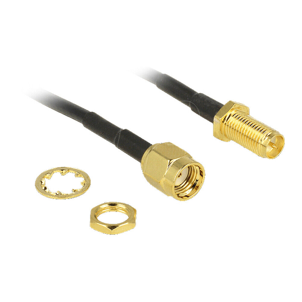 G00 Rp SMA Plug To Female Cable 9 10/12ft RG174 Wifi Antenna Extension