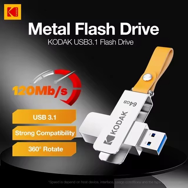 Kodak K133 USB 3.1 Flash Drive 64GB USB Stick 120MB/s Metal Memory Stick