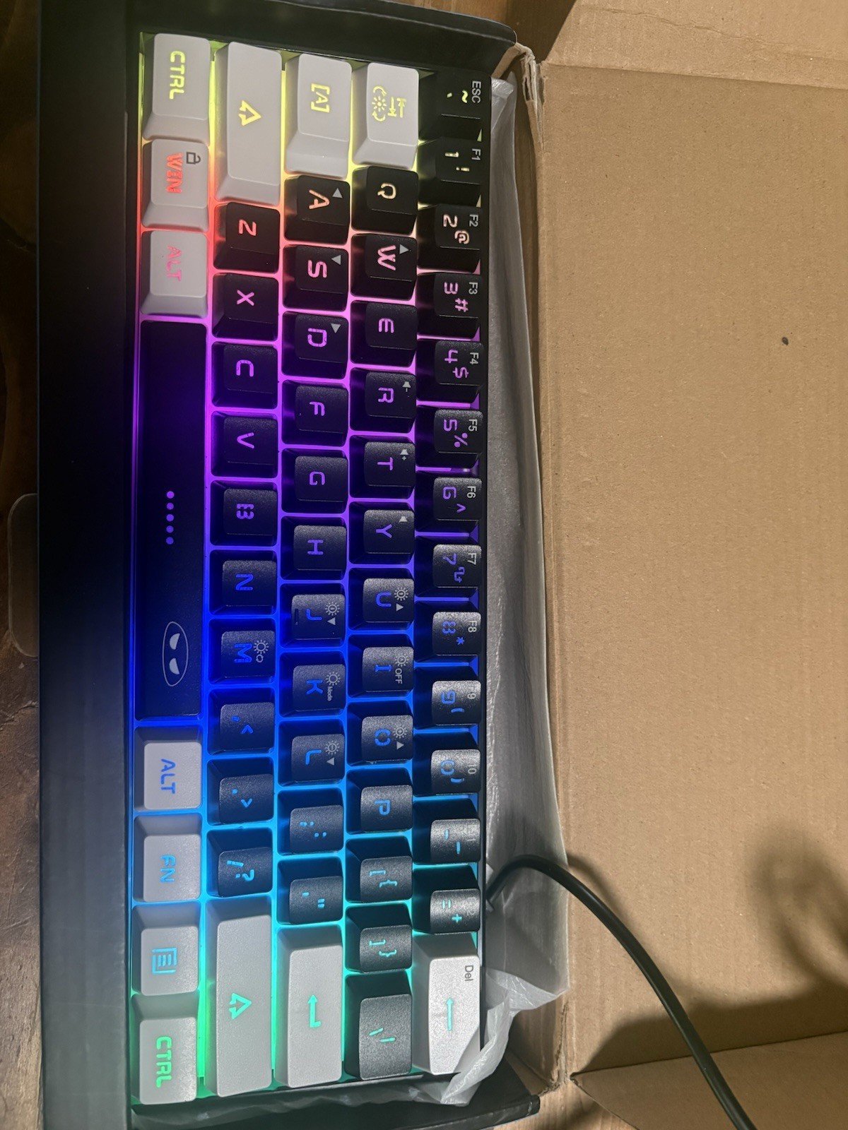 MageGee TS91 Mini Gaming/Office Keyboard USB Wired Black And White