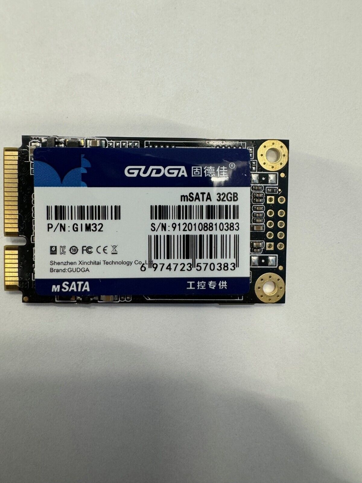 32GB mSATA 32GB GUDGA part# GIM32 - Pulled from new units