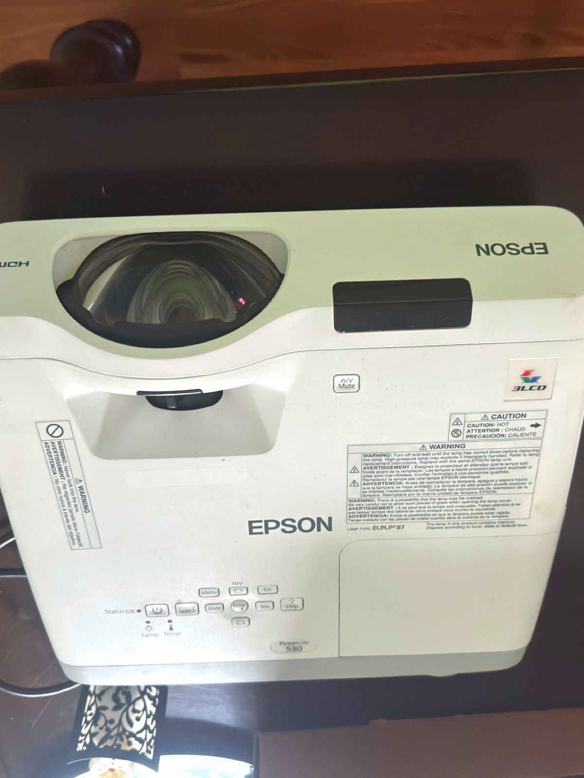 Epson PowerLite 530 LCD Projector 3600 Lumens XGA HDMI VGA USB S-Video
