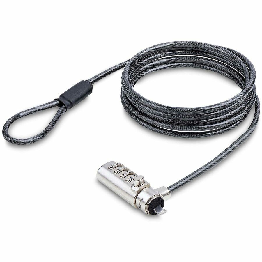 StarTech Slim Lock Noble Wedge Slot Compatible, 5ft Anti-Theft Locking Cable