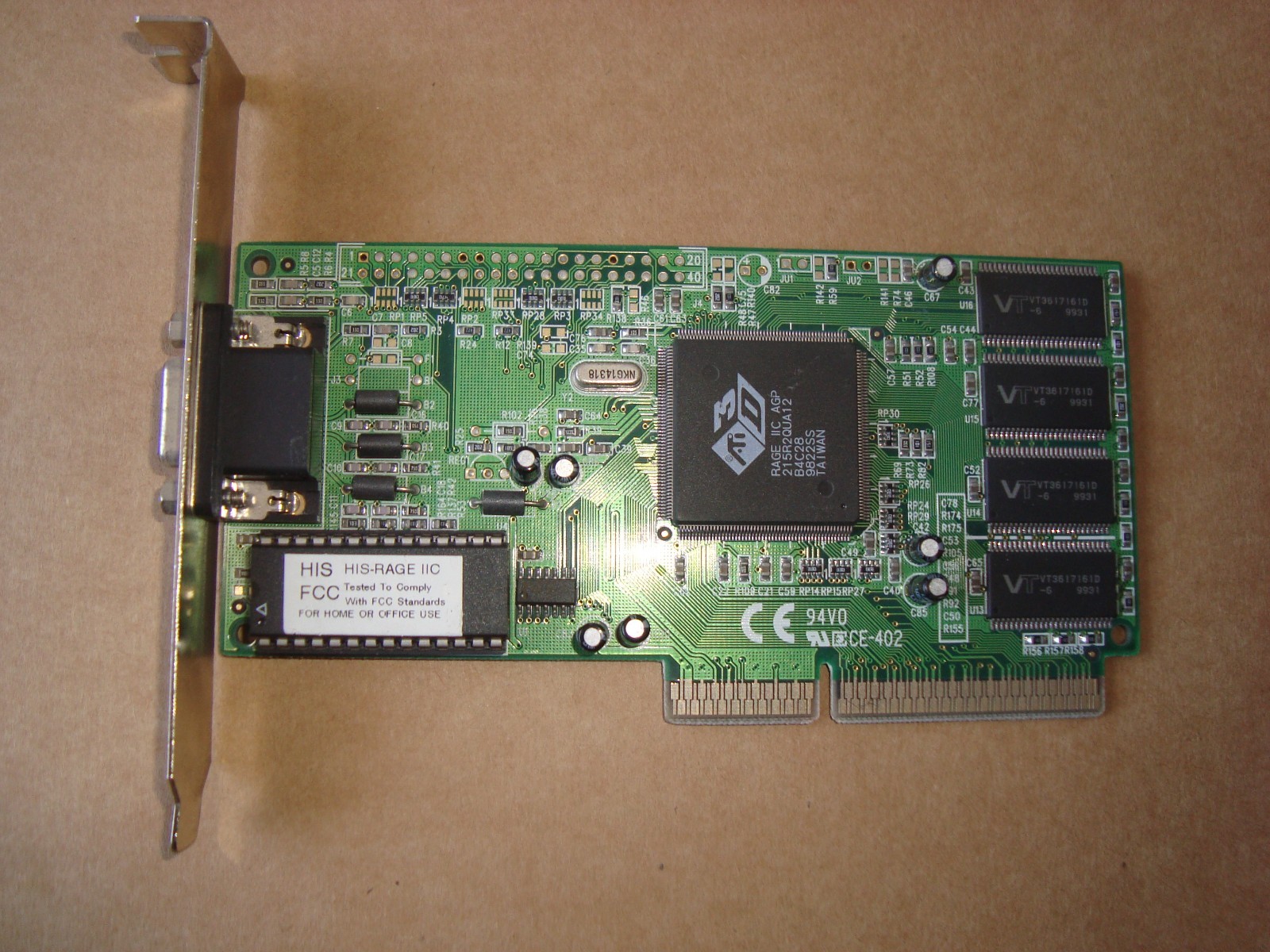 HIS 4R2CH2S1 - ATI 3D RAGE IIC - AGP - 8MB - HIS-RAGE IIC GRAPHICS CARD -
