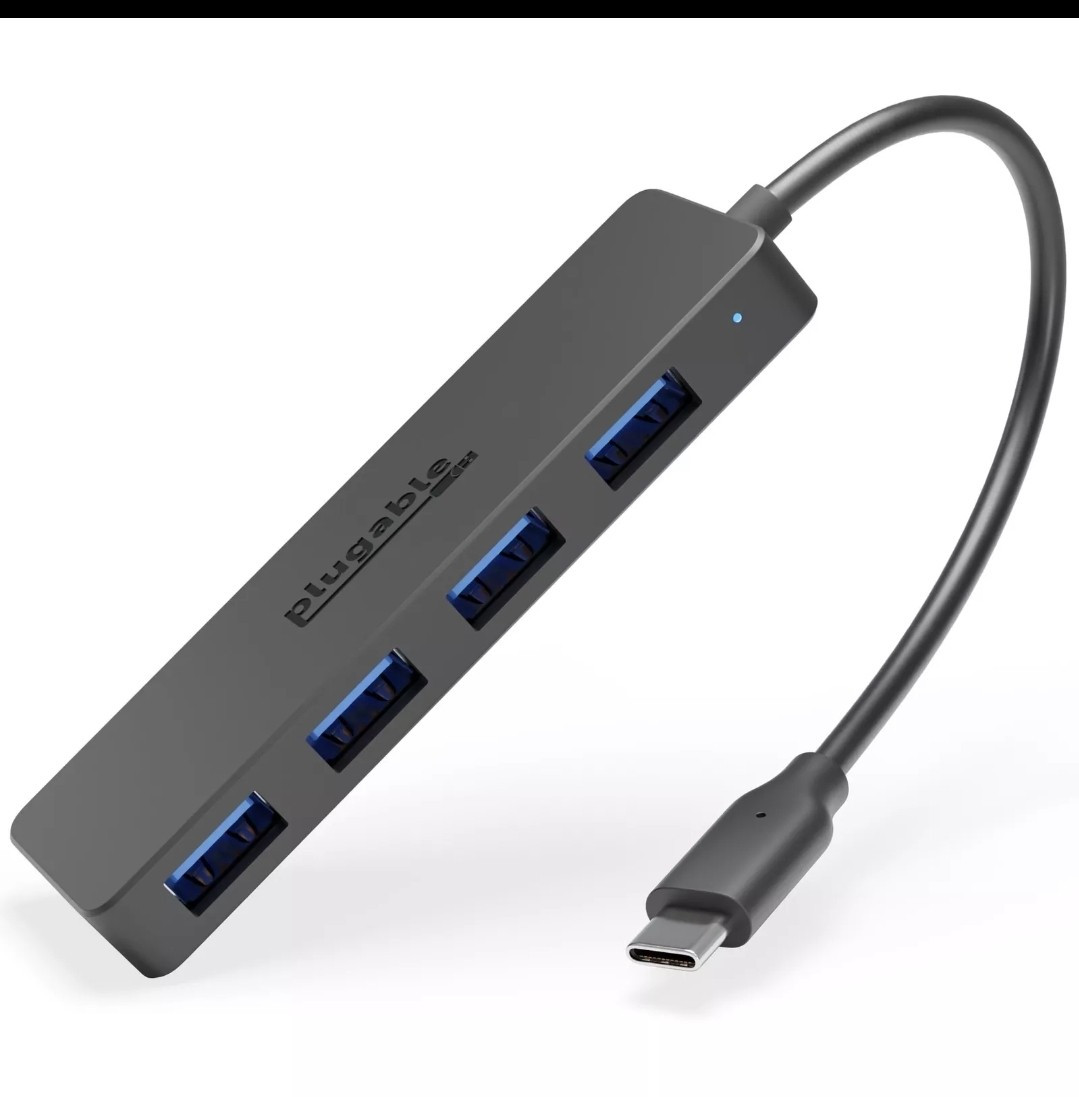 Plugable USB C to USB Adapter Hub, 4 Port USB 3.0 Hub, USB Splitter for Lapto...
