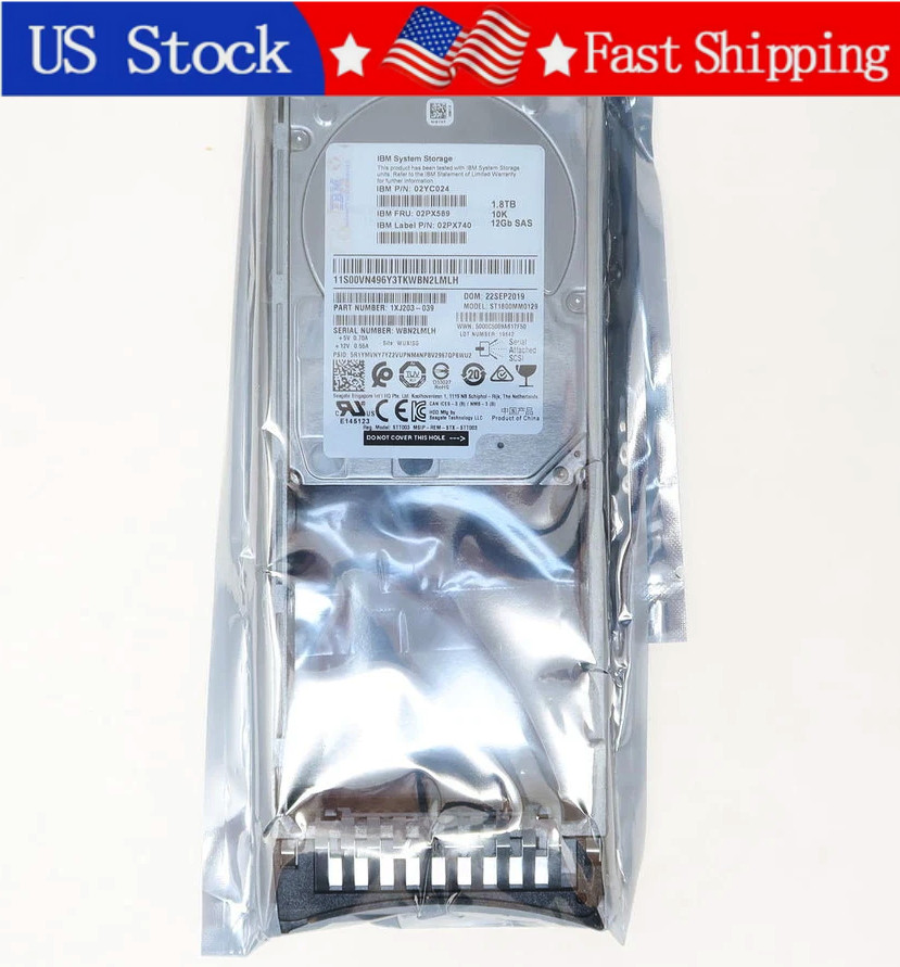 New IBM 02YC024 02PX589 02PX740 1.8TB 10K 12G SAS 2.5" V5000E Hard Drive HDD