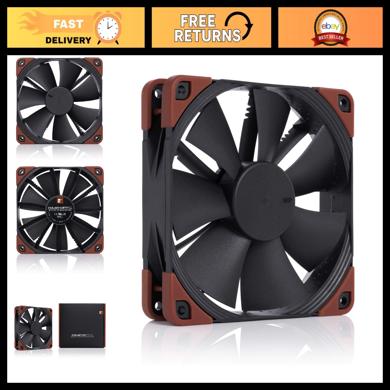 120mm Industrial PWM Fan, IP67 Rated, High Performance Cooling, 3000 RPM