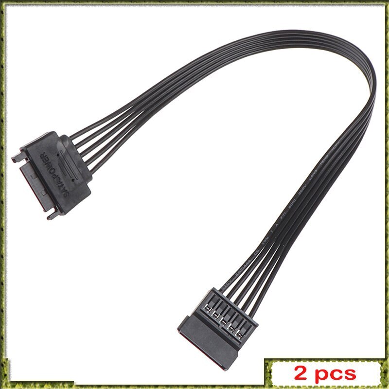 2pcs SATA 15Pin Male To Female Power Supply Cable SATA  for PC 30CM 15Pin SATA