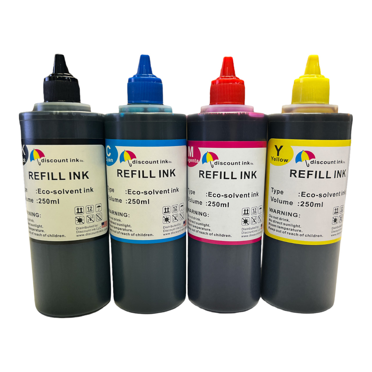 ECO Solvent (water based) ink 4X250ml Compatible with Epson printers