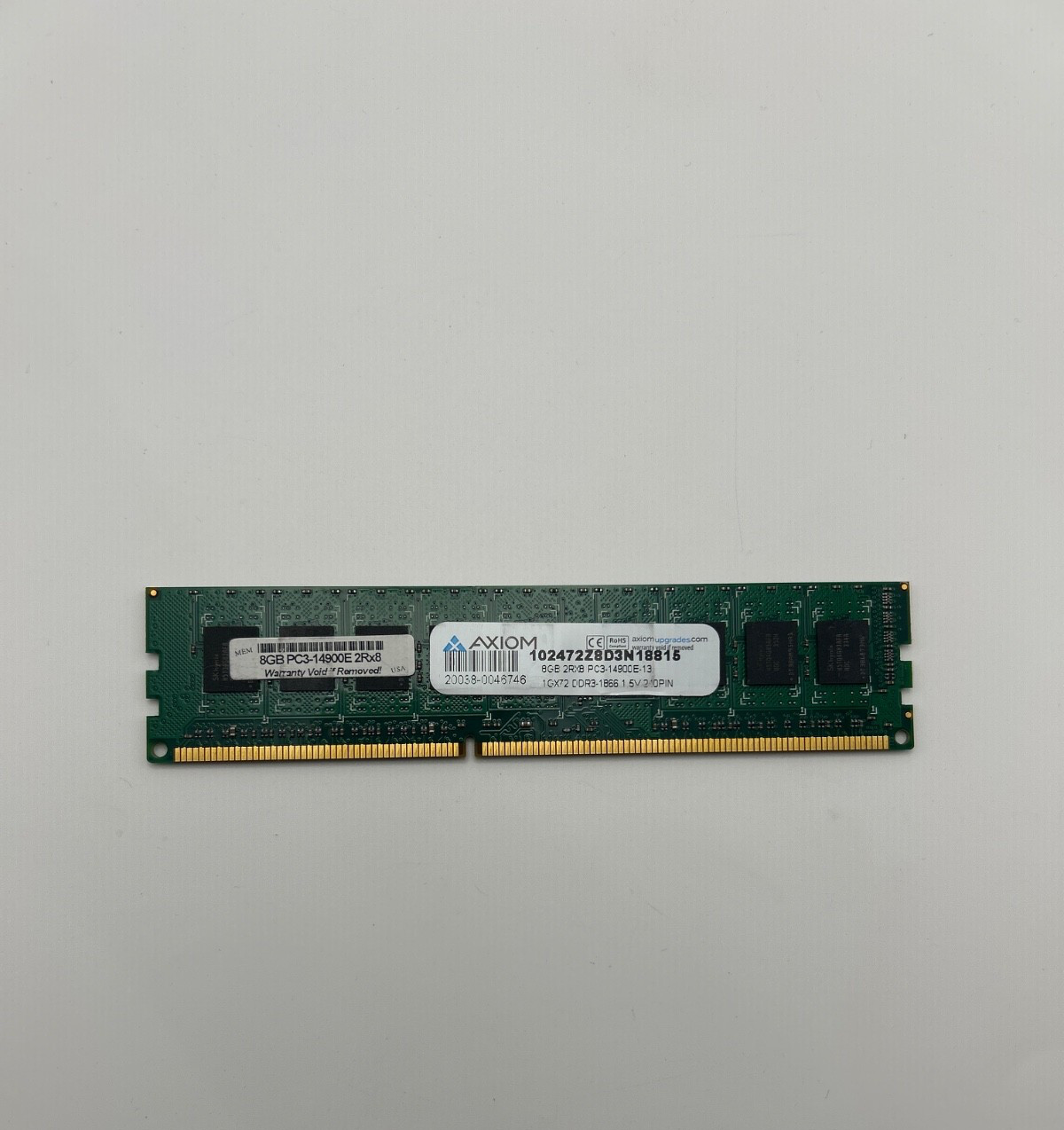 Axiom 8GB 2Rx8 DDR3-1866 ECC UDIMM Server RAM PC3-14900E 10247ZZ8D3N18815    JPG