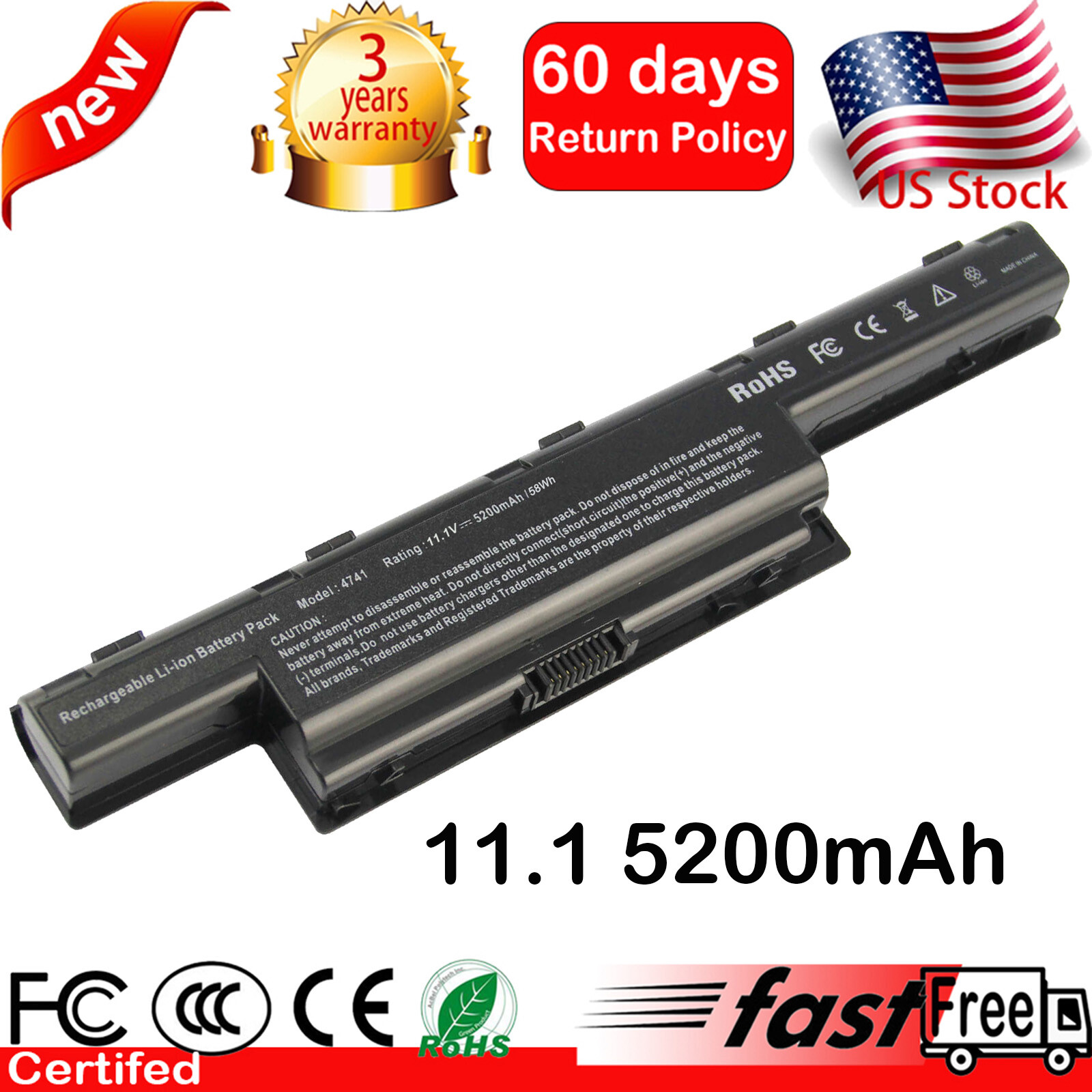 Battery For Gateway NE56R NE56R31U NE56R41U NV53A NV53A24U NV55C NV55C03U NV59C
