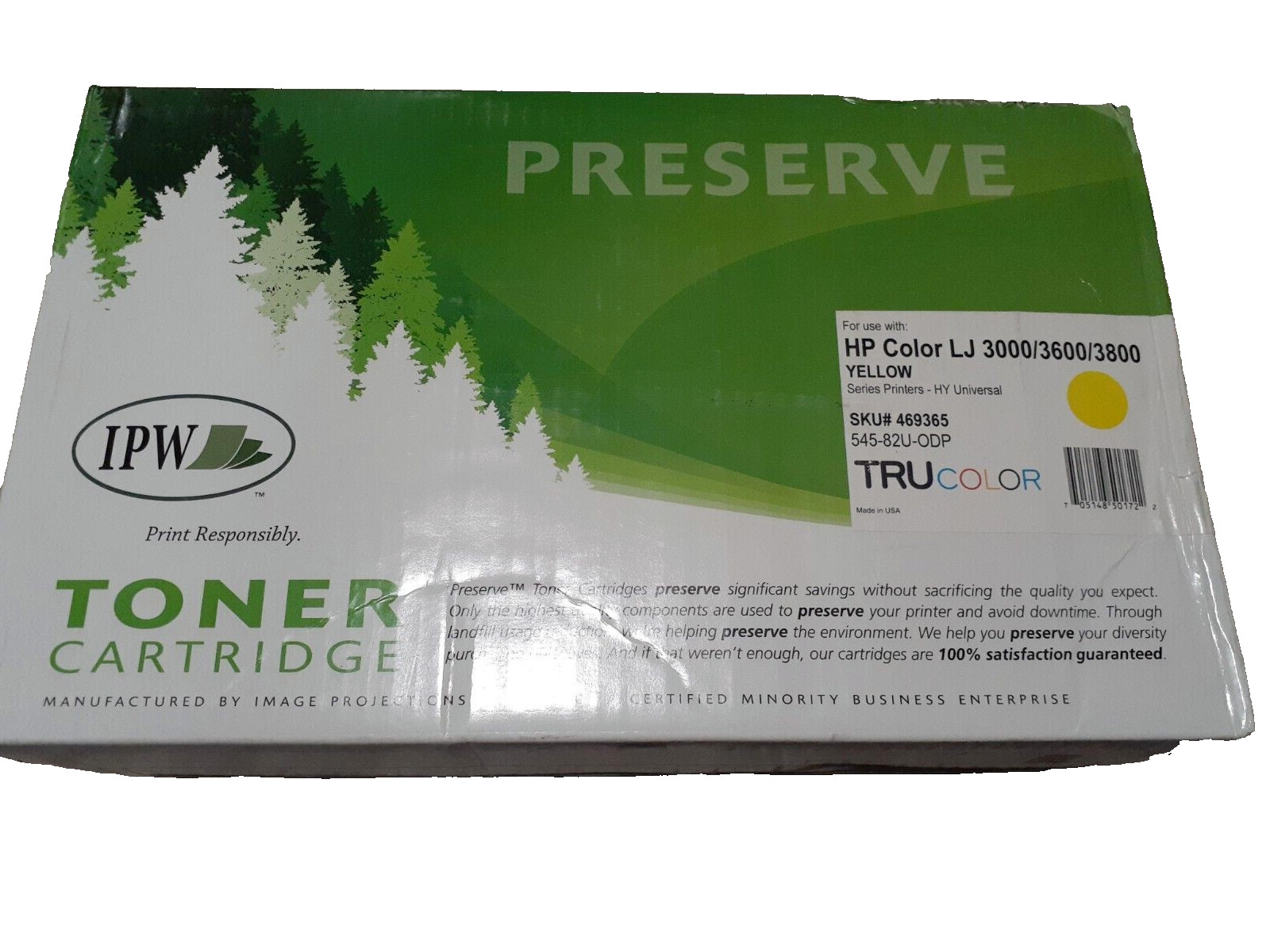 IPW Preserve Toner For Color Laserjet 3000/3600/3800 Yellow Toner Cartridge