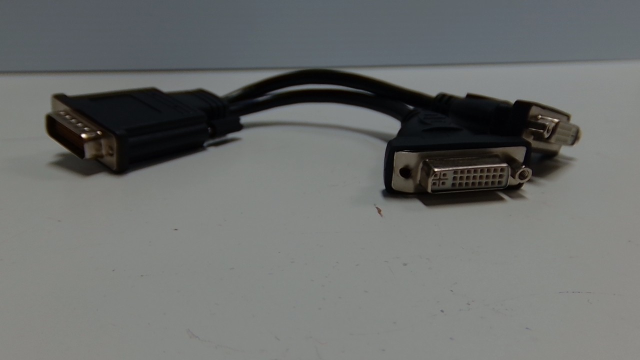 MS-59 to Dual DVI Splitter Y Cable (M to 2x DVI-I F) 1-ft.