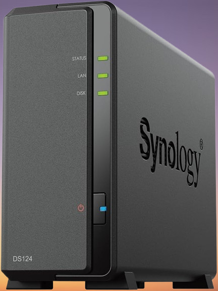 Synology DS124 1-Bay Diskless NAS Personal Backup & File Hub