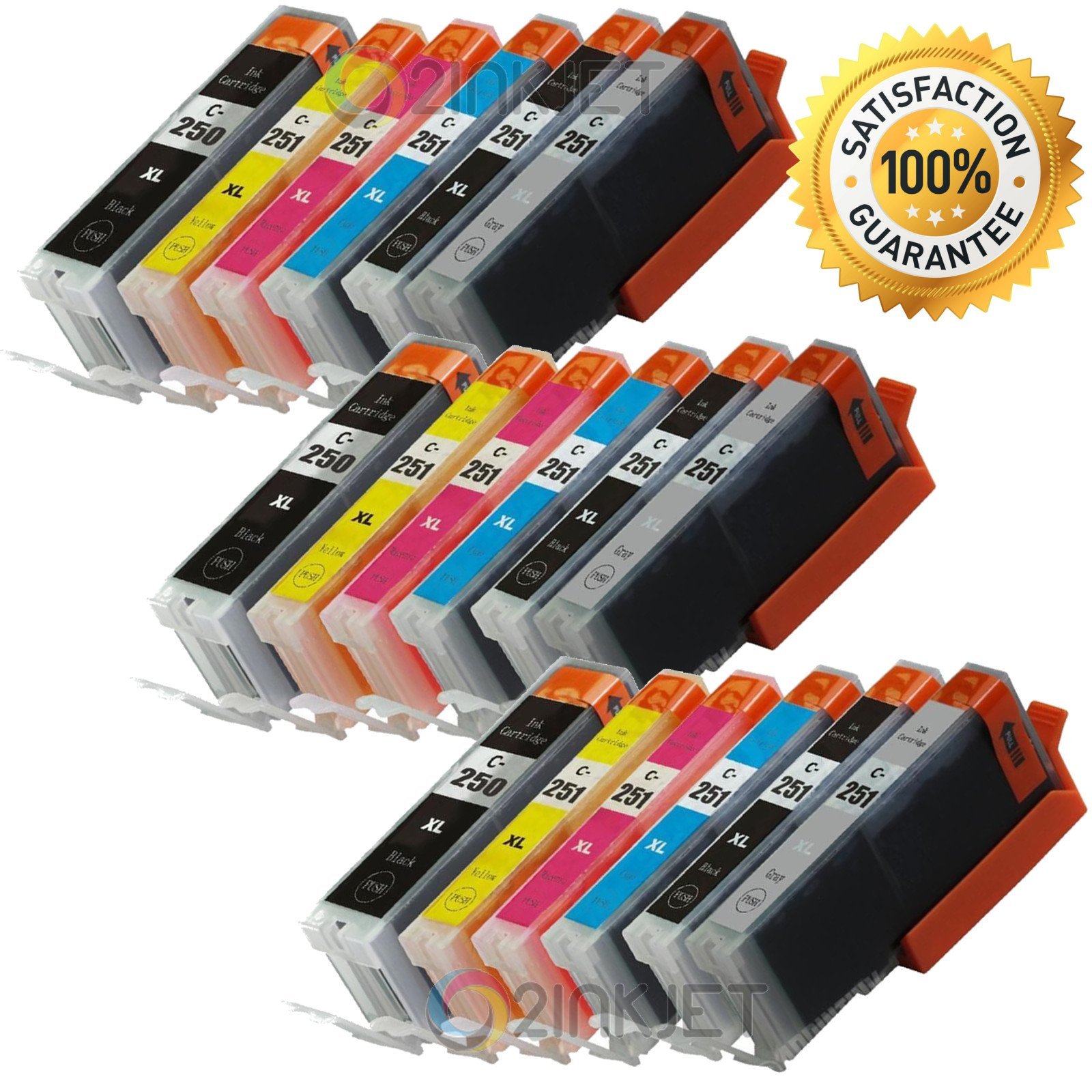 *18pk PGI-250XL CLI-251XL w/Gray Ink For Canon Pixma iP8720 MG6620 with Chip