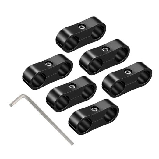  Hose Separator Clamp,Fuel Line Mounting Clamp Aluminum Black () AN8 6