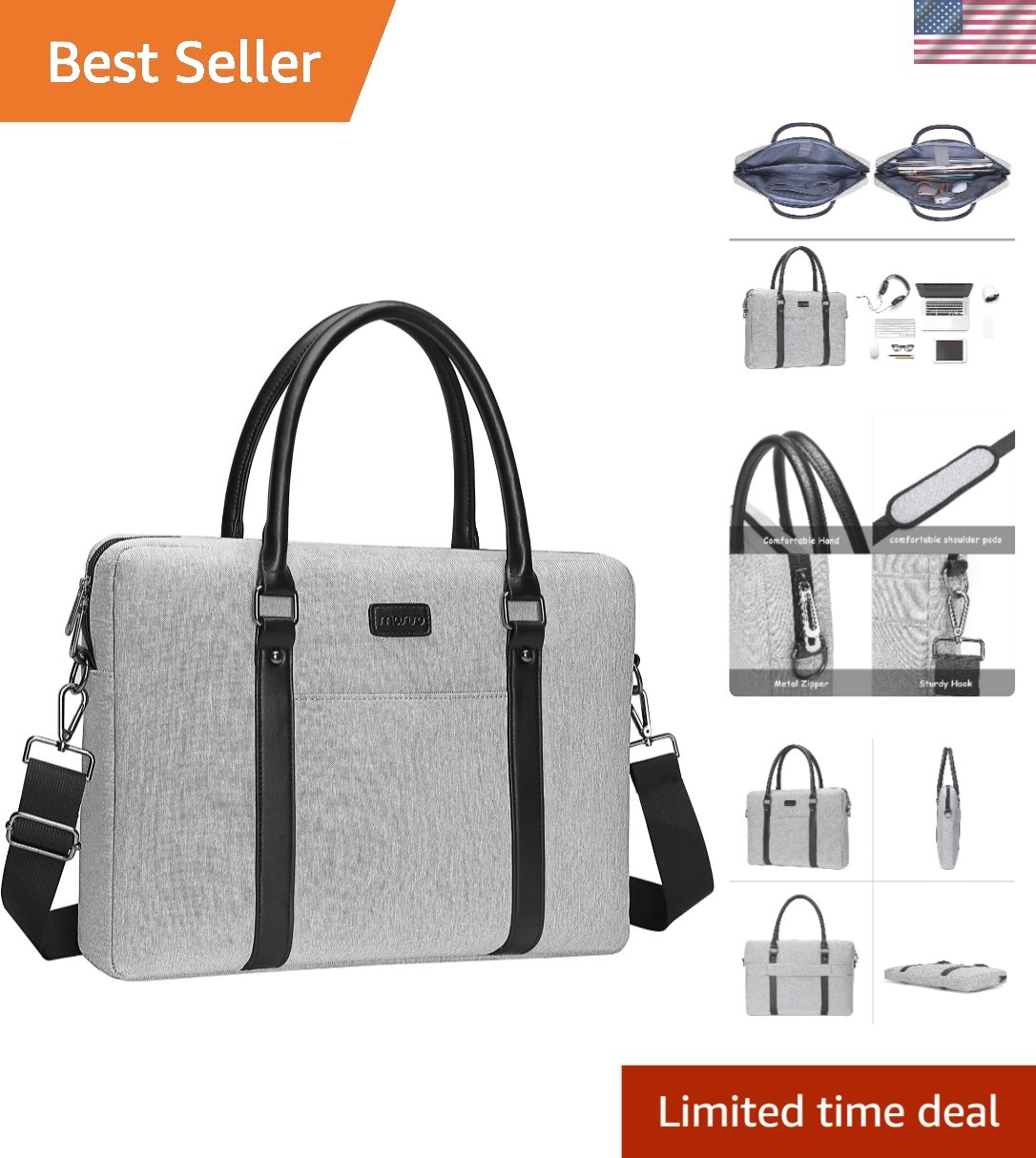 Laptop Tote Bag, 15-15.6 inch Notebook, Shoulder Messenger Sleeve