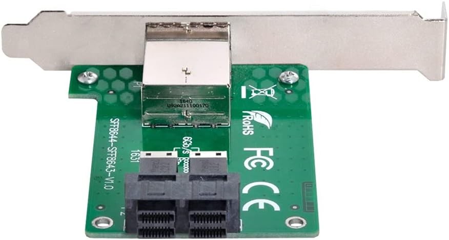 Mini SAS HD SFF-8644 to SFF-8643 Female Adapter with Low Profile Bracket