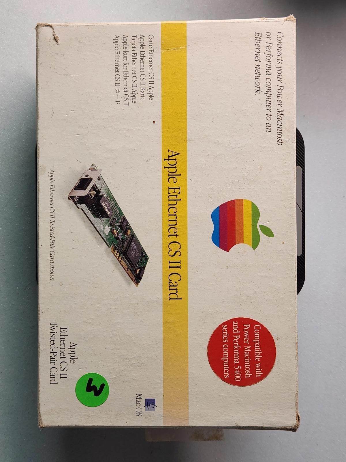 Apple Ethernet CS II Card BOX AND MANUAL ONLY- Vintage Network Interface