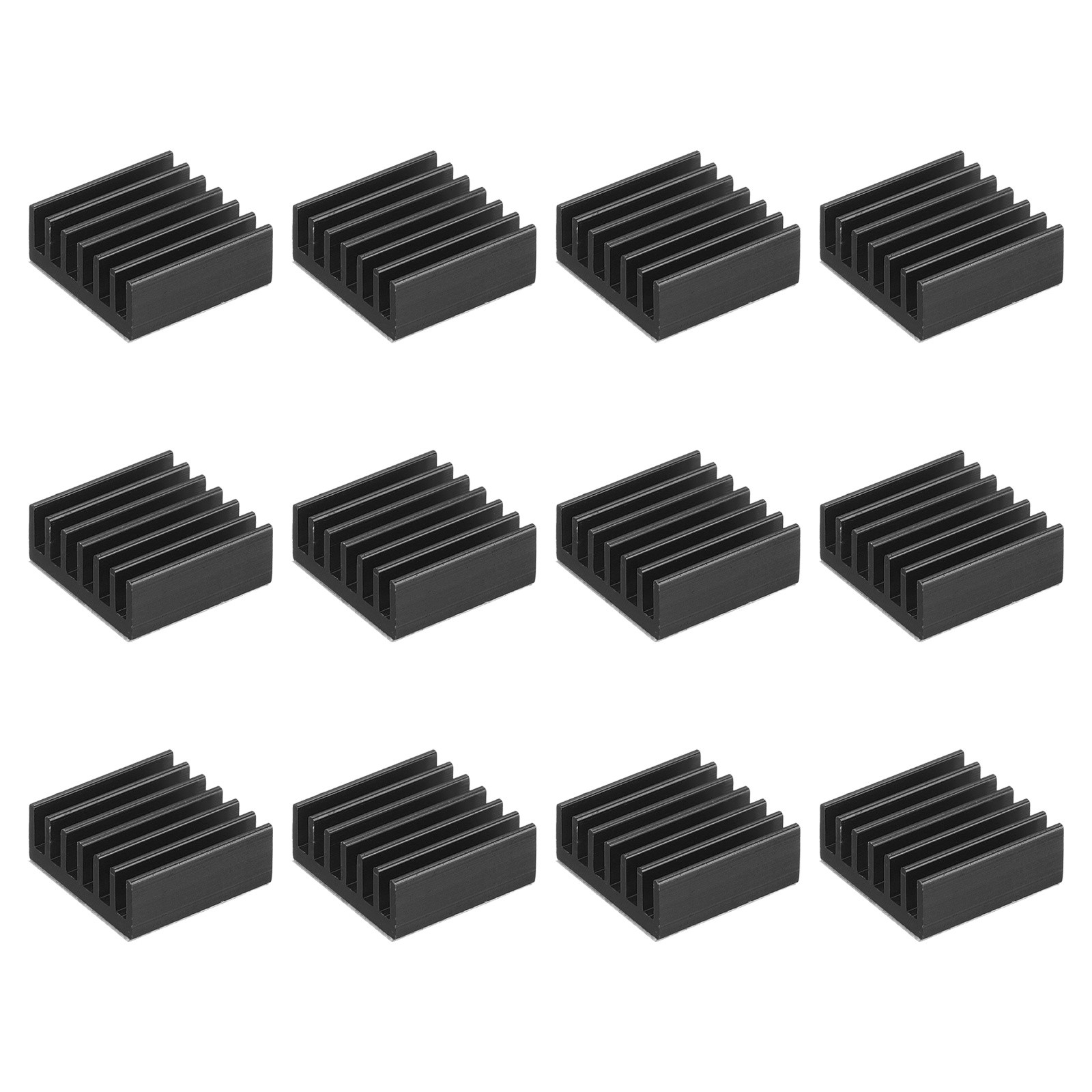 12 Pcs Heatsink 14x14x6mm Aluminum Heat Sink with Thermal Blue Sticker Black