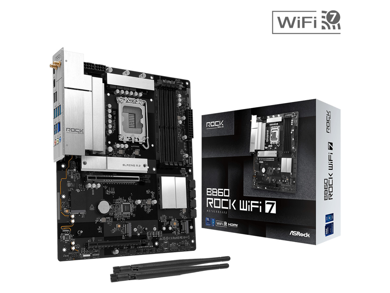 ASRock B860 Rock WiFi 7 LGA 1851 Intel B860 ATX Motherboard