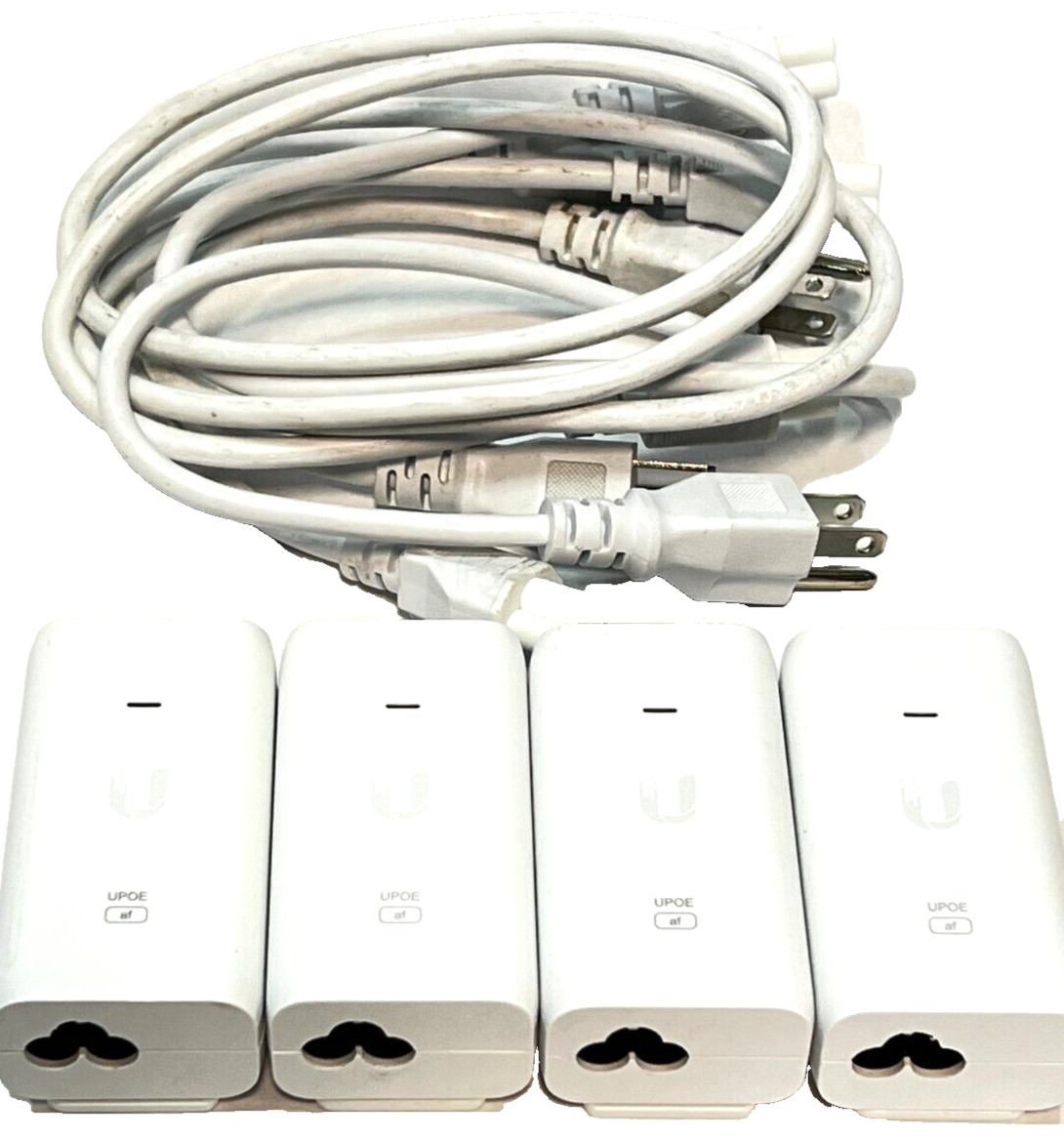 Lot of 4 - Ubiquiti UniFi PoE Injector U-POE-af with Power Cord, Bases