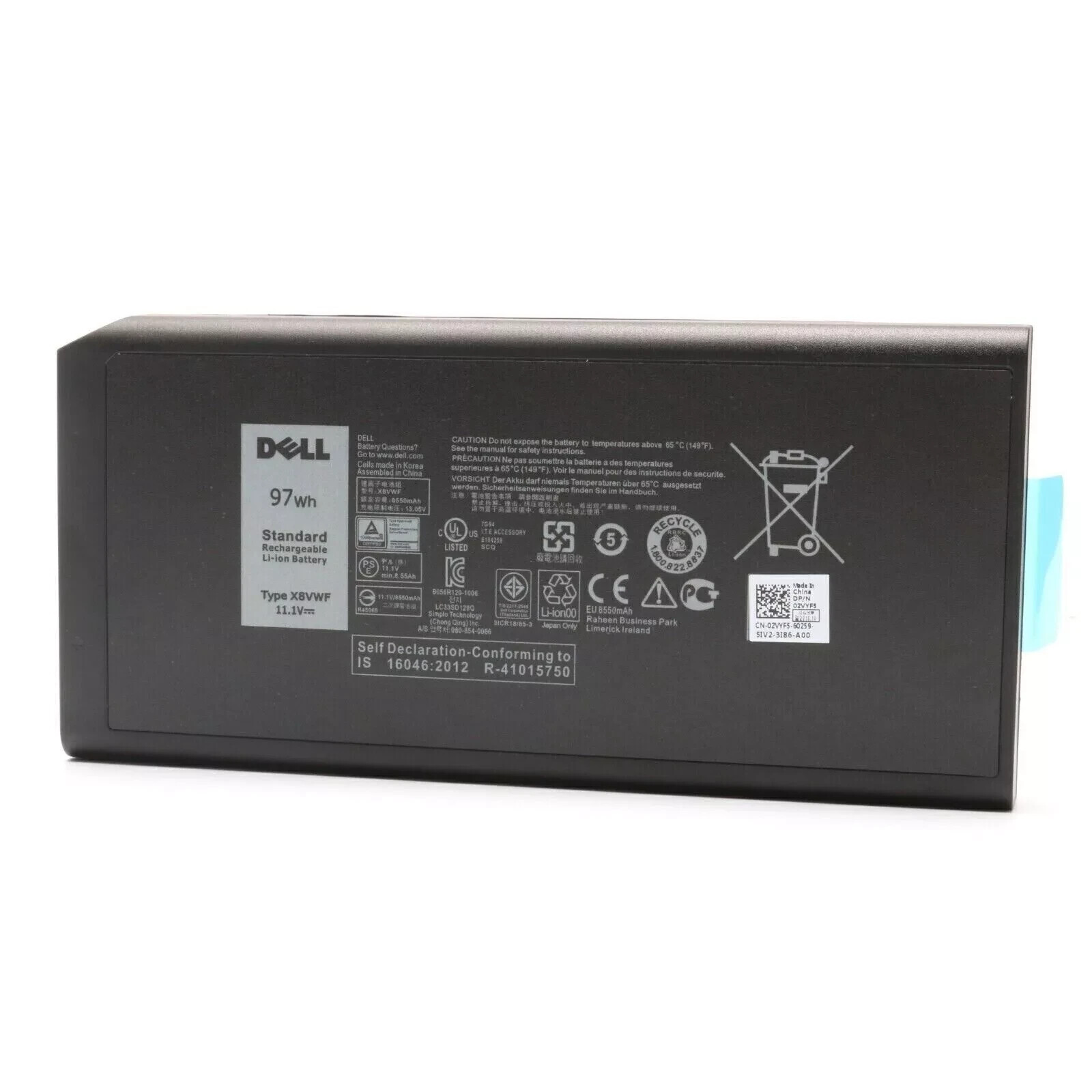 Genuine X8VWF Battery For Dell Latitude 14 Rugged 5404 5414 E5404 7404 7414 P45G