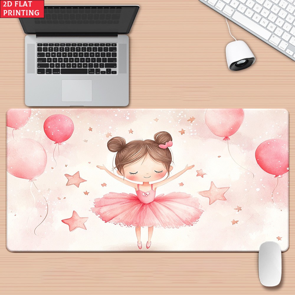 1pc Parzand Large XXL Ballerina Balloons Desk & Mouse Pad - Non-Slip Rubber Ba