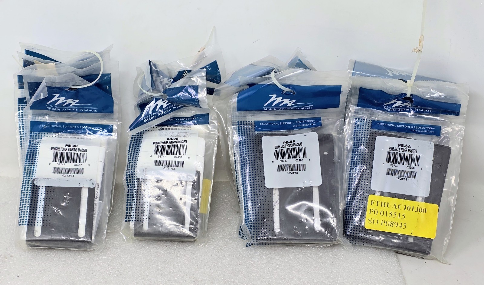 19x Middle Atlantic Mounting Brackets 10x (PB-5A SLIM-5 & AX-S)  9x PB-90 Degree