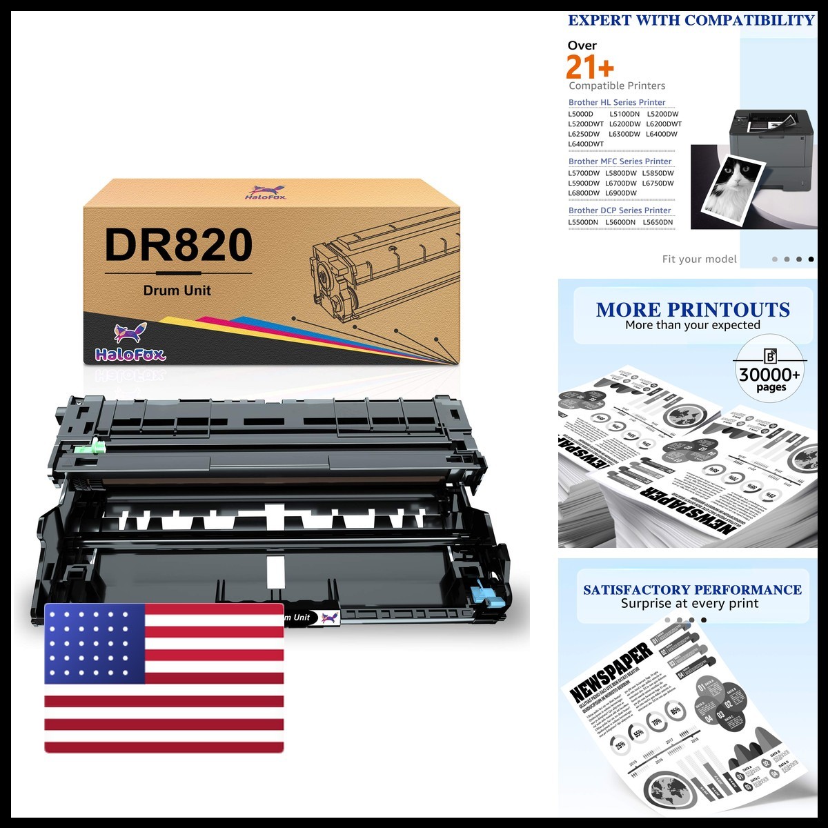 DR820 Drum Unit for Brother HL-L6200DW HL-L5200DW HL-L5100DN MFC-L5900DW