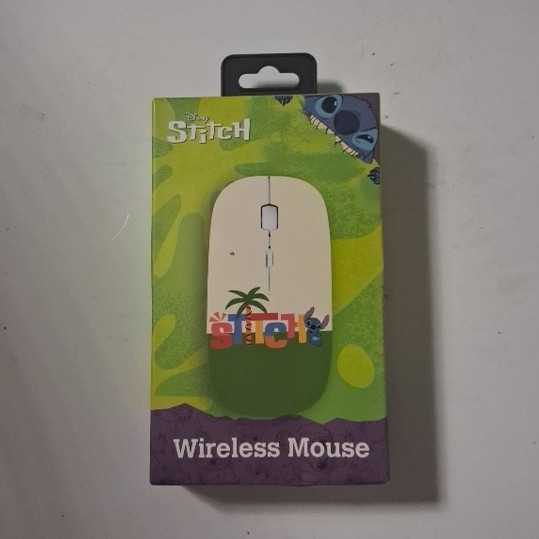 Disney Stitch Wireless Standard Mouse Green/White with USB Receiver
