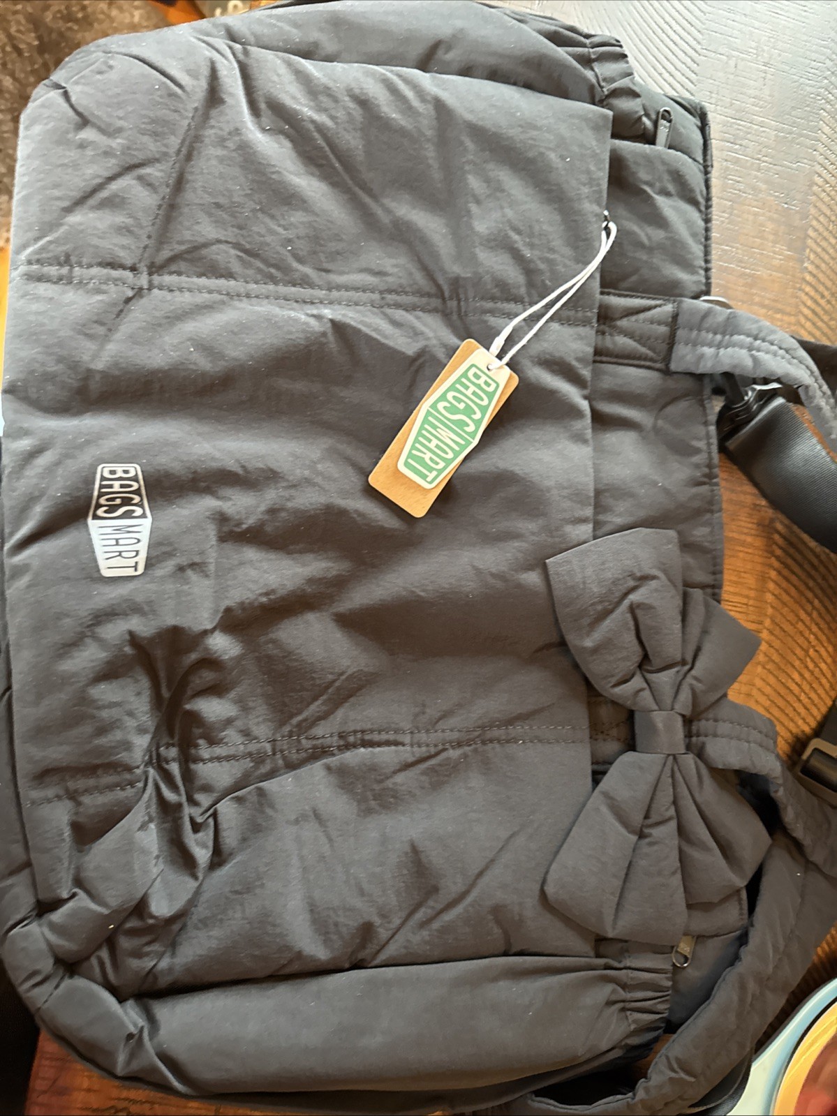 Bagsmart Lightweight Messenger & Laptop Bag Crush 26L Tote- black